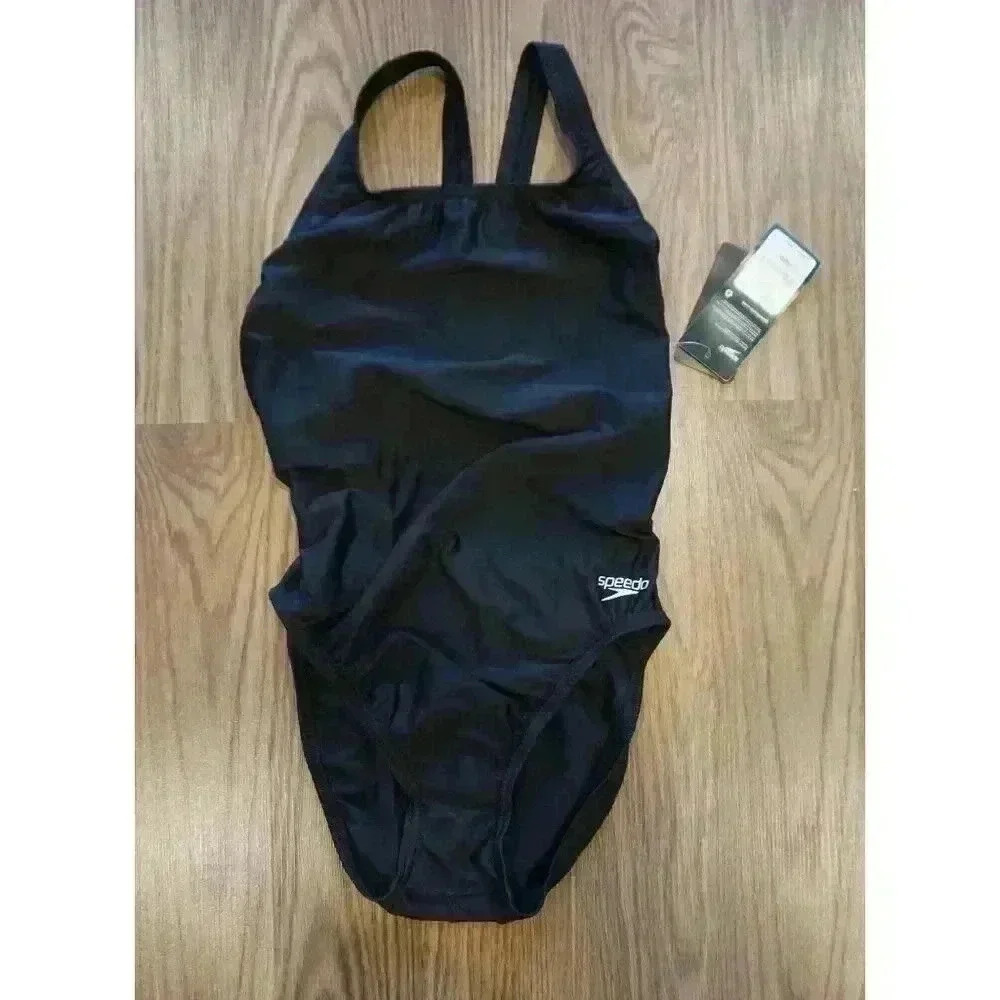 Speedo Black One-Piece Women's Swimsuit size 10 - Picture 3 of 16